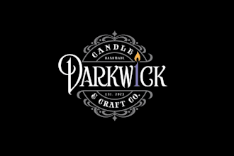 design dark wick candle craft co logo