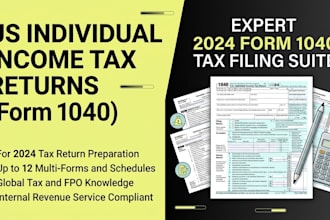 prepare your US annual taxes 1040 individual tax return and tax compliance