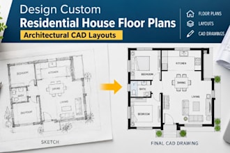 design custom residential house floor plans architectural cad layouts
