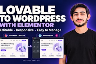 convert your lovable website to wordpress with elementor