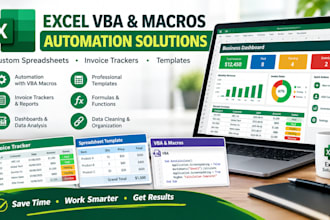 develop smart excel macros, vba, invoice trackers and spreadsheet templates