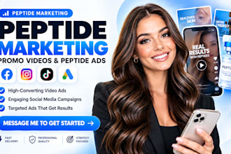 do peptide marketing, promo videos and peptide ads on facebook ig tiktok google