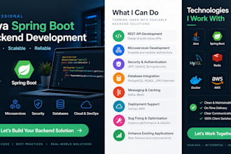 build scalable java spring boot backend and rest apis