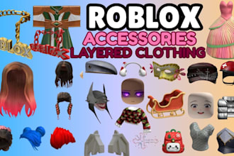 model custom roblox ugc accessories, roblox assets and props 2d clothing layered