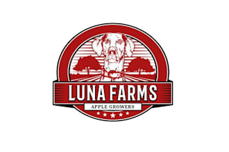 design family friendly apple picking farm logo