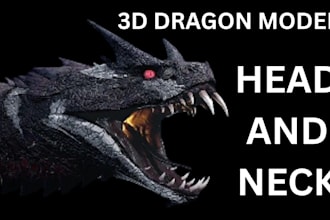 do 3d dragon model, 3d animal model, alien, for game and animation