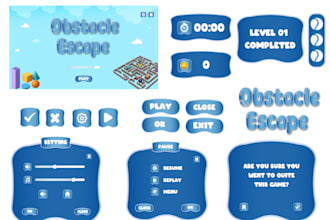design modern 2d game UI UX for web and mobile