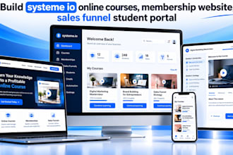 build systeme io online courses, membership website, sales funnel student portal