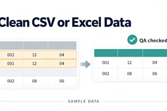 clean and format your excel or CSV data with QA