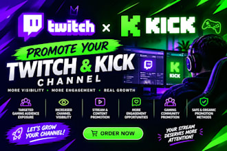 promote your twitch, kick, and youtube channels organically