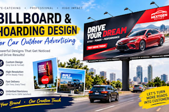 billboard and hoarding design for car and van outdoor advertisement
