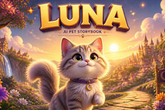 create pixar inspired pet storybook illustrations
