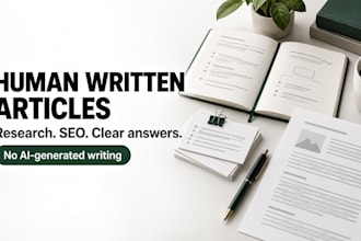 write human written SEO articles with research and sources