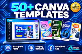 50 editable canva templates for social media and shopify