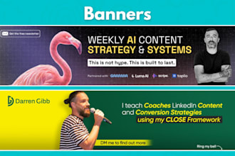 design banners for facebook, youtube, linkedin