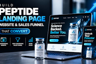 build peptide landing page peptide website peptide sales funnel that convert