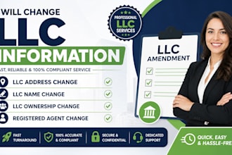 file llc amendment change llc name address ownership member or registered agent