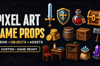 create pixel art game props objects items and assets