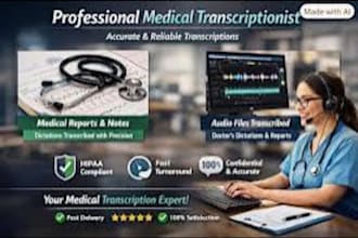transcript medical audio files to soap and hpi format
