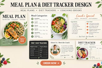 design canva nutrition coach meal plan diet tracker for weight loss, muscle gain