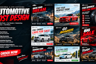 create professional car, automotive, vehicle post design and flyer in canva