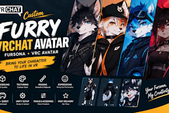 create a custom furry VR chat avatar, fursona and vrc avatar