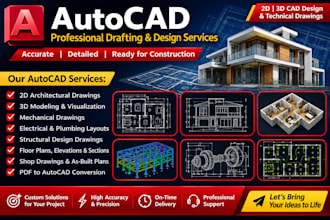 do house plans, architectural and construction drawings, in autocad