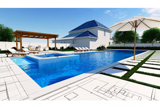 do garden swimming pool patio pergola deck