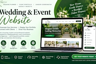 design wedding planner event portfolio page vendor coordinator agency website