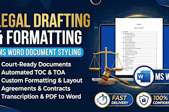 professionally format draft and style your legal documents in ms word
