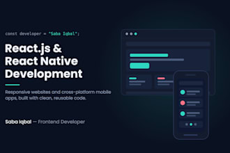 build web and mobile apps using react js and react native