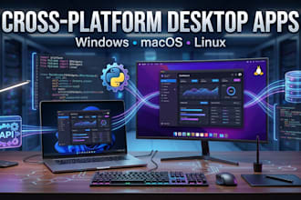 develop cross platform desktop applications for windows, macos and linux