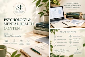 write evidence based psychology and mental health content