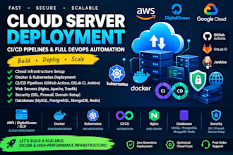 do cloud server deployment, ci cd pipelines, and complete devops automation
