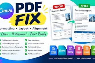 fix canva PDF formatting and layout issues