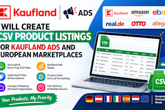 create CSV product listings for kaufland ads and european marketplaces