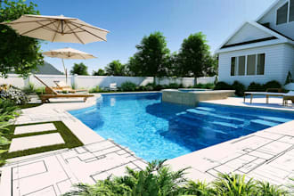 do landscape design, garden design, backyard, swimming pool, patio and terrace