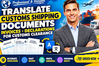 translate customs shipping documents invoices declarations for customs clearance