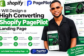 design a high converting shopify pagepilot with landing page