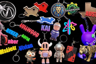 create custom 3d logo keychain pendant charm