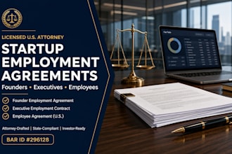 draft a US startup employment agreement for founders and executives
