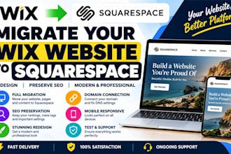 migrate wix website to squarespace, redesign it and preserve SEO properly