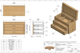 create detailed DIY woodworking plans with cut lists and assembly drawings