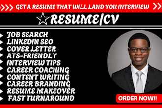 professionally write your resume,cv and cover letter