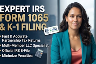 prepare and efile irs form 1065 and schedule k1 for partnerships