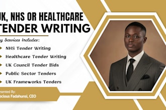 write nhs tender, UK tender, healthcare tender, tender writing, business plans