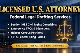 draft section 1983 civil lawsuit complaint for federal court civil right lawyer
