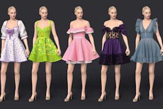 create custom 3d character clothing  costumes outfit and game ready garment