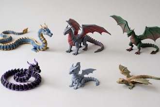 create custom 3d flexi animal dragon articulated toy printable stl 3d model file