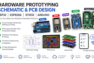 make hardware prototyping, schematic, pcb design, esp32, esp8266, stm32, arduino